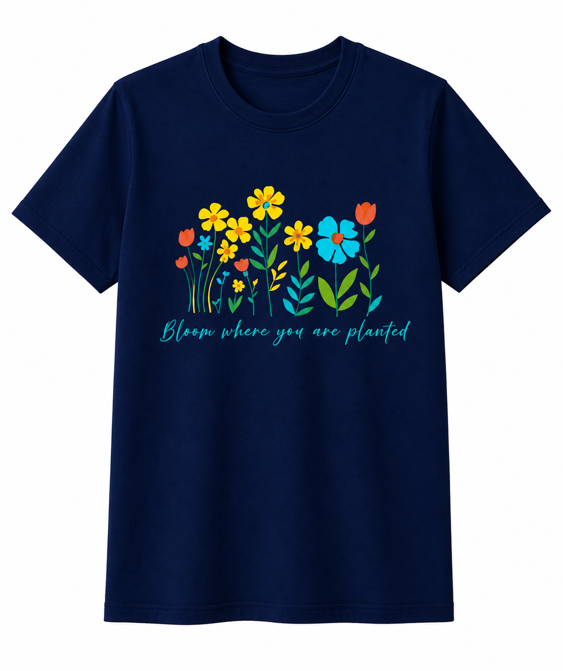 Women Blooming Flowers Graphic Regular Fit T-Shirt