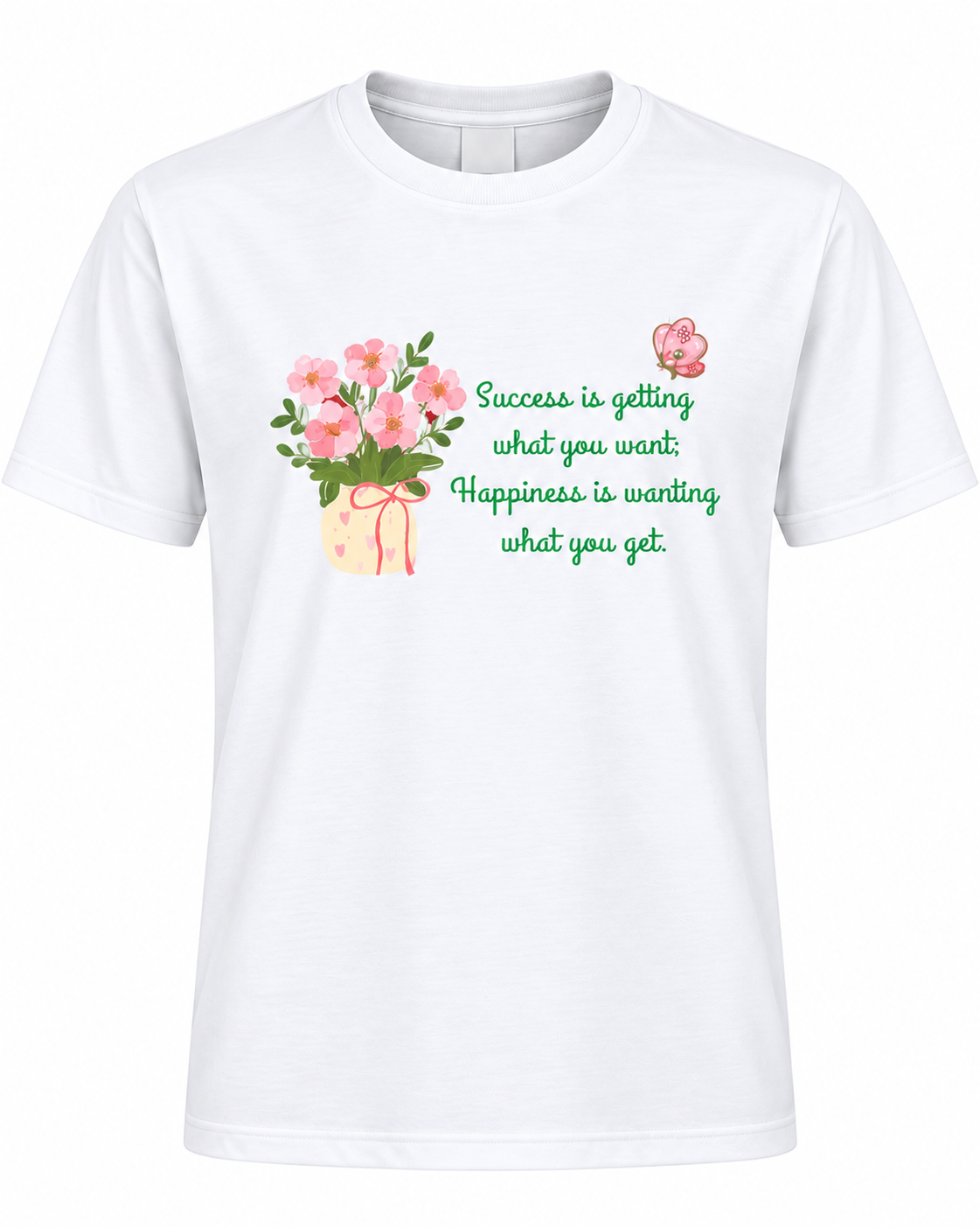 Women's Floral Quote Print Regular Fit T-Shirt