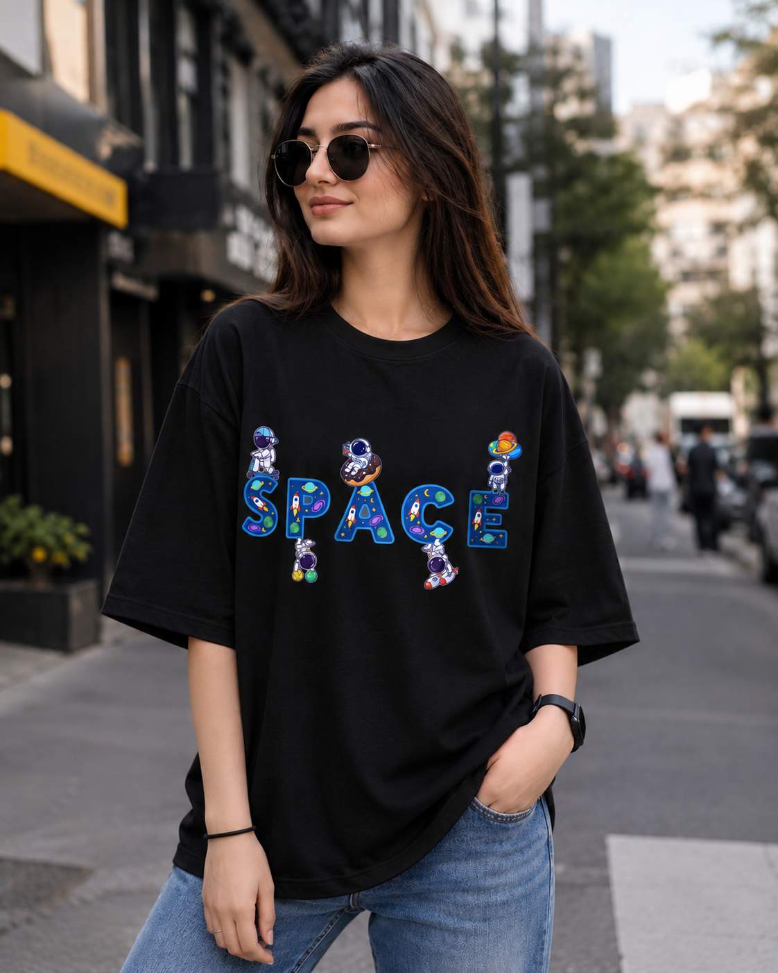 Women's Oversized Space T-shirt