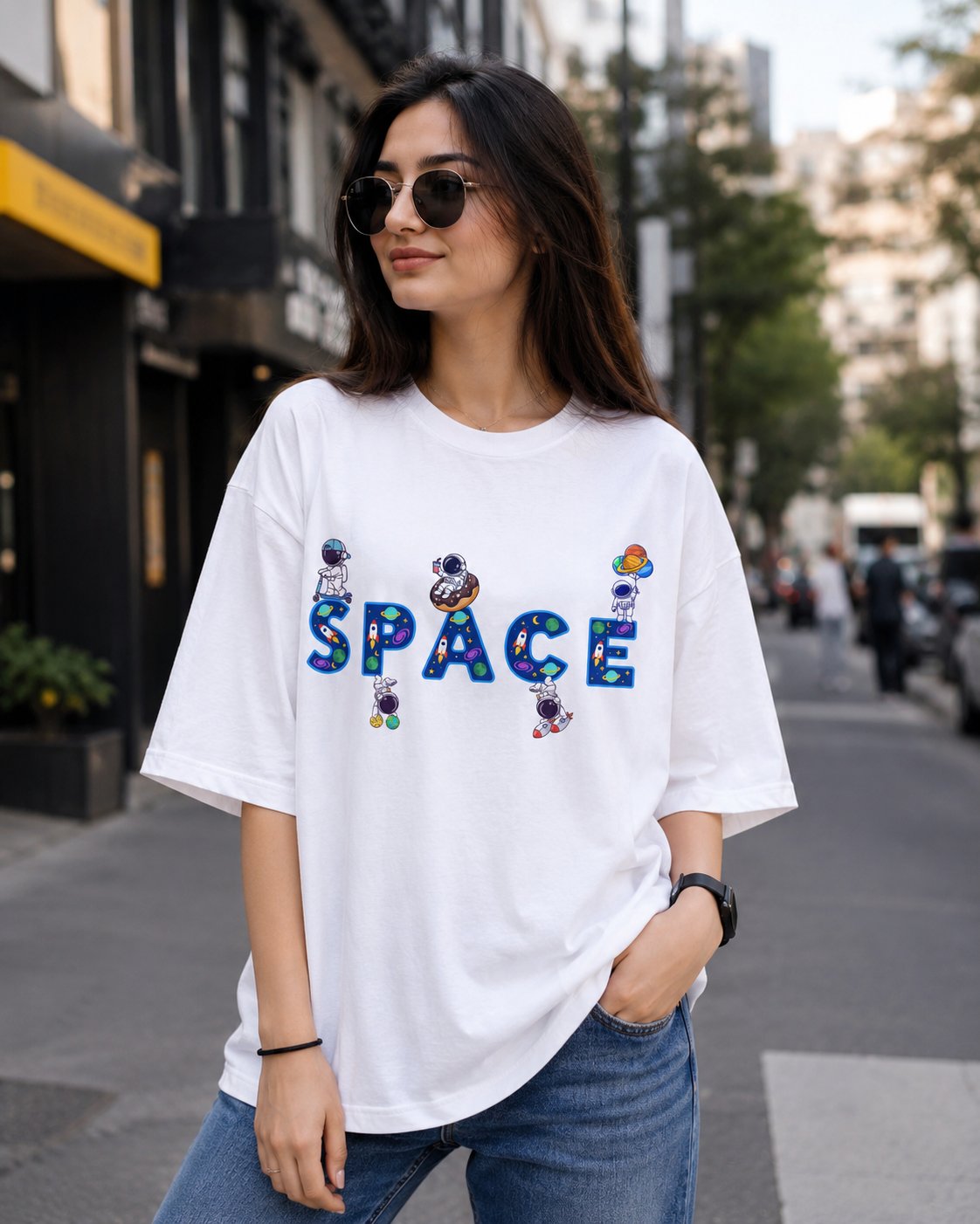 Women's Oversized Space T-shirt