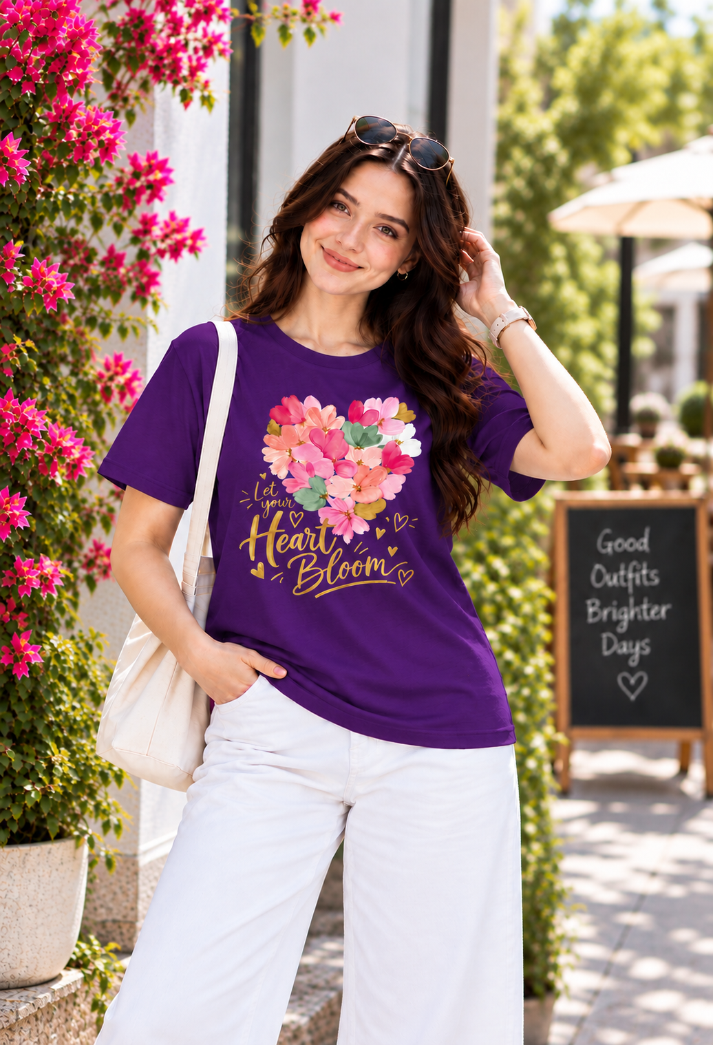 Women's Happy Heart Regular Fit T-Shirt