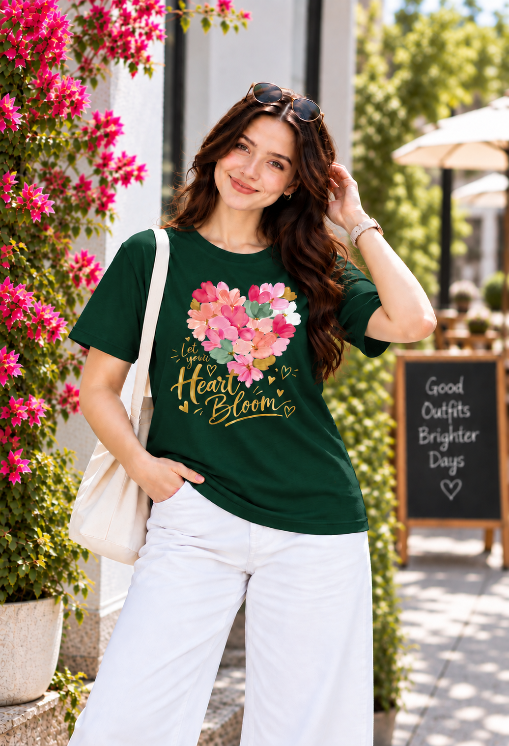 T-shirt Bottle green