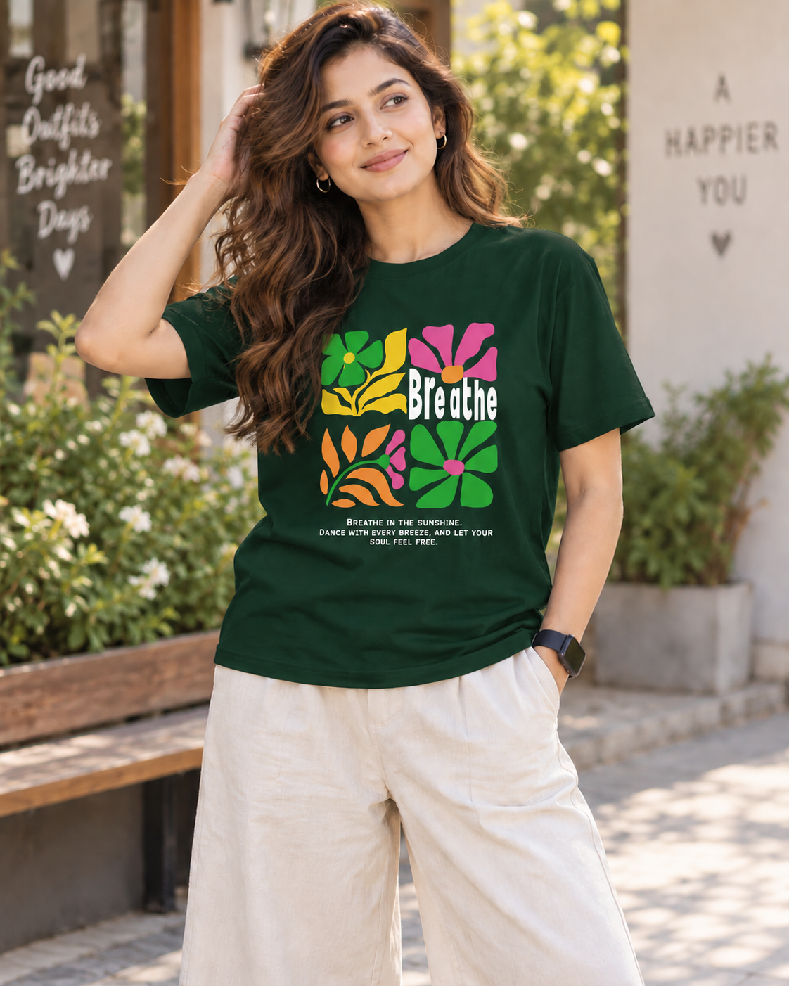 T-shirt Bottle Green