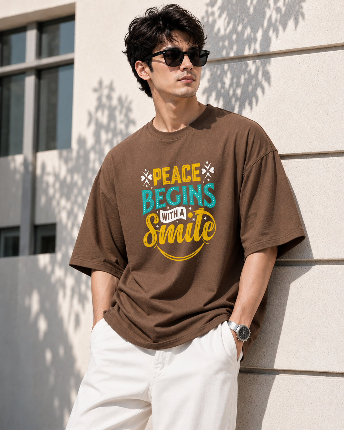Men's Typography Oversized T-Shirt