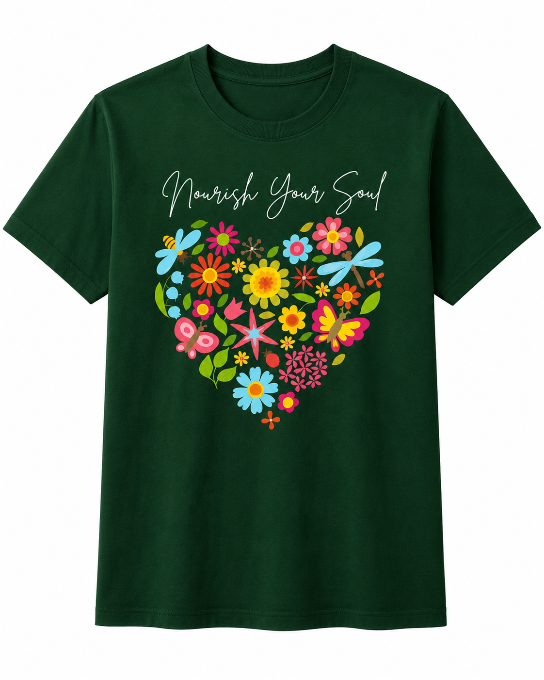 Women's FLower Heart Regular Fit T-Shirt