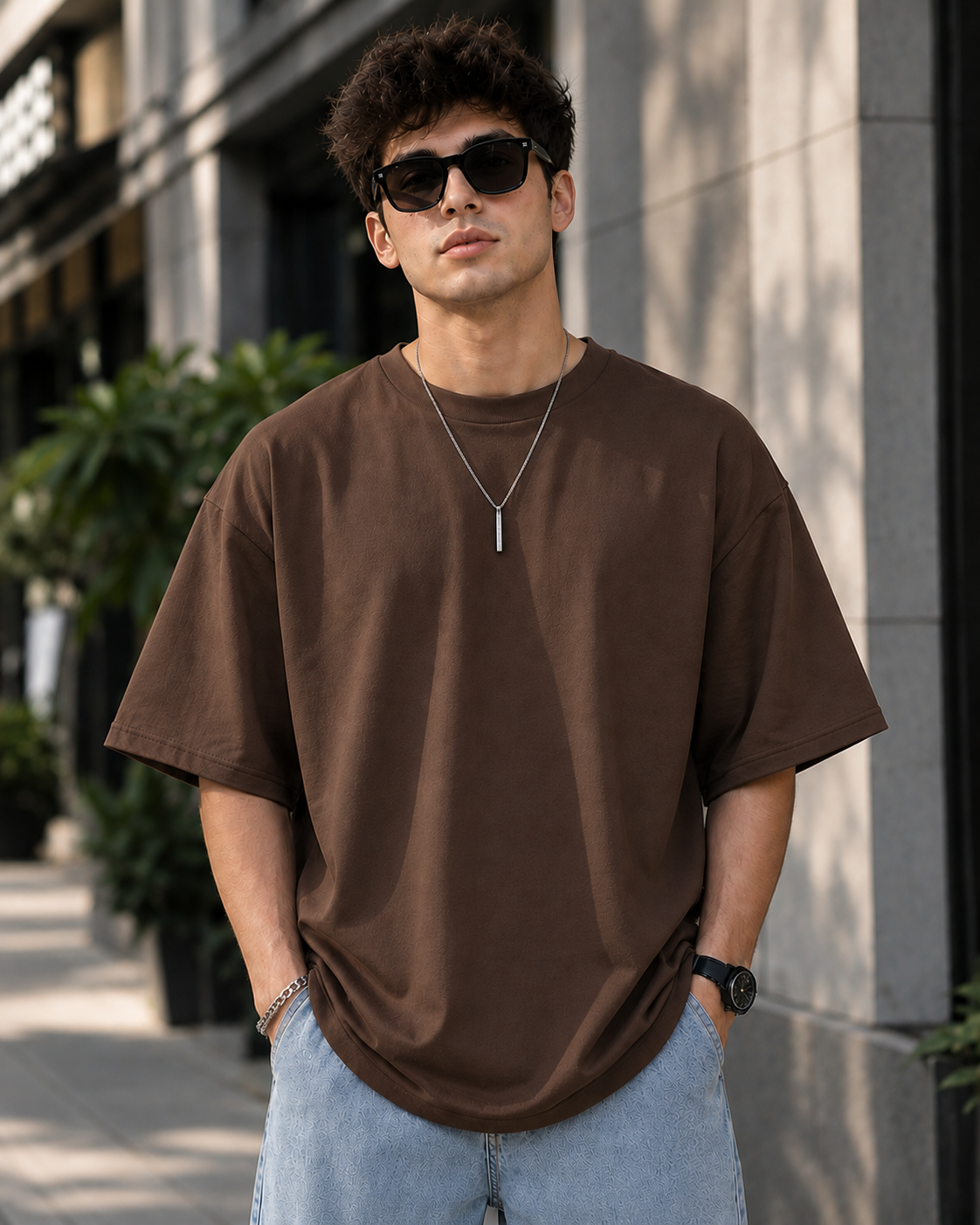 Men Solid Oversizd T-Shirt