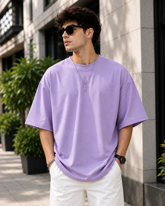 Men Solid Oversizd T-Shirt