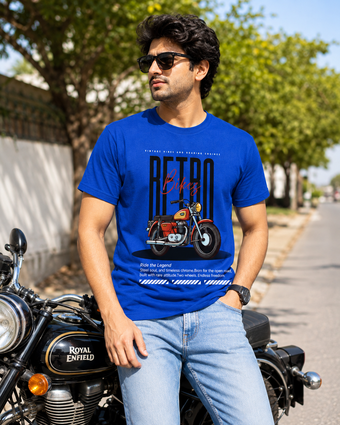 Men's Retro Bike Regular Fit T-Shirt