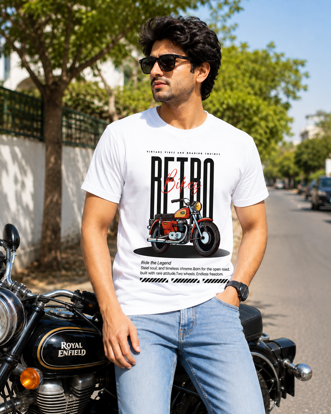 Men's Retro Bike Regular Fit T-Shirt