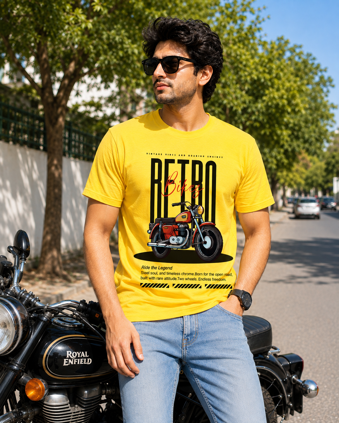 Men's Retro Bike Regular Fit T-Shirt