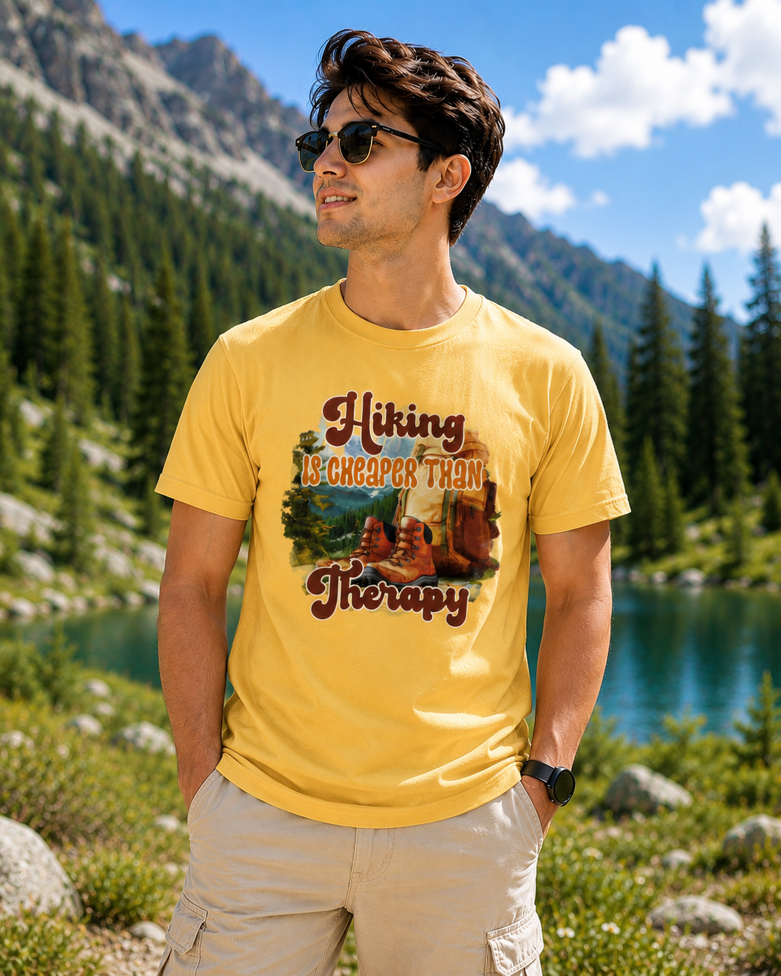 Men Hiking Graphic Regular Fit T-Shirt