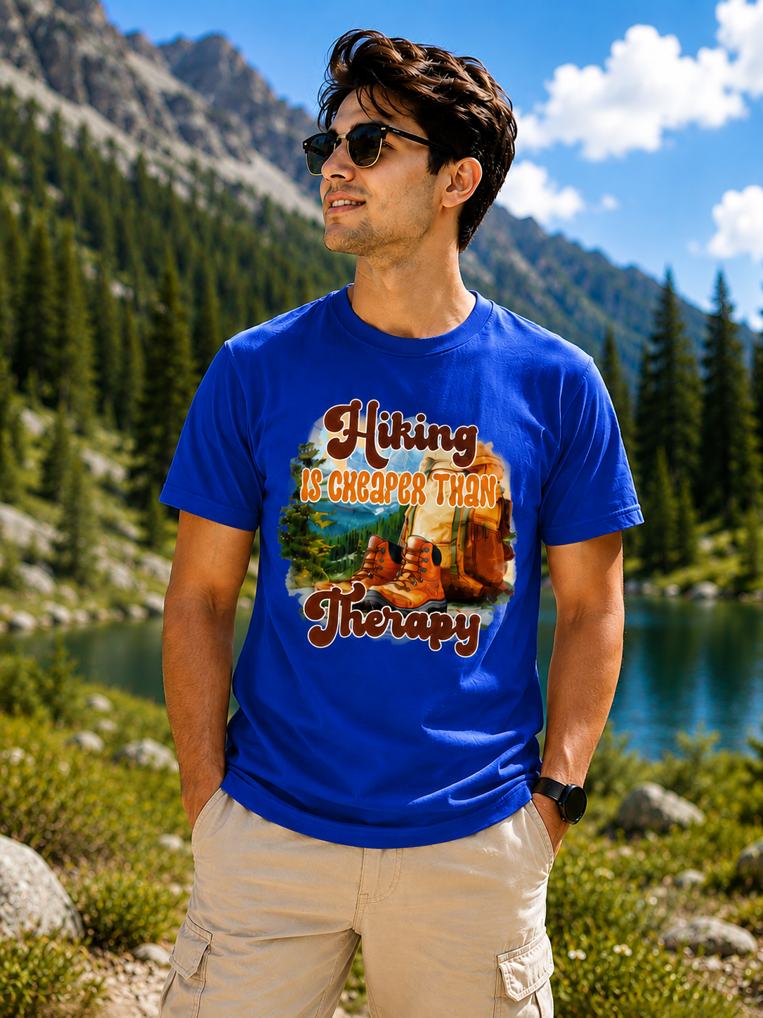 Men Hiking Graphic Regular Fit T-Shirt