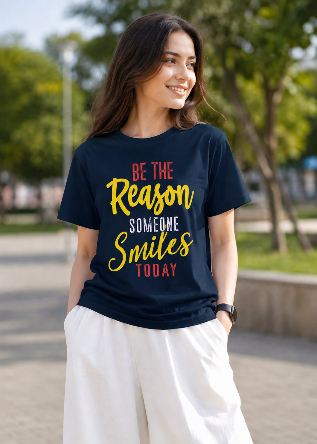 Women Typographic Print Regular Fit T-Shirt