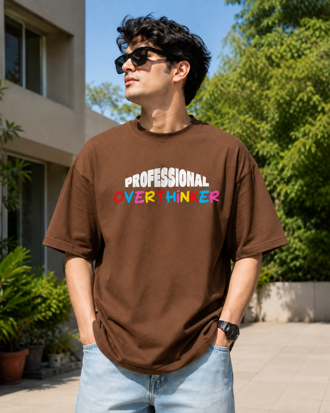 Men Professional Overthinker Oversized  T-Shirt