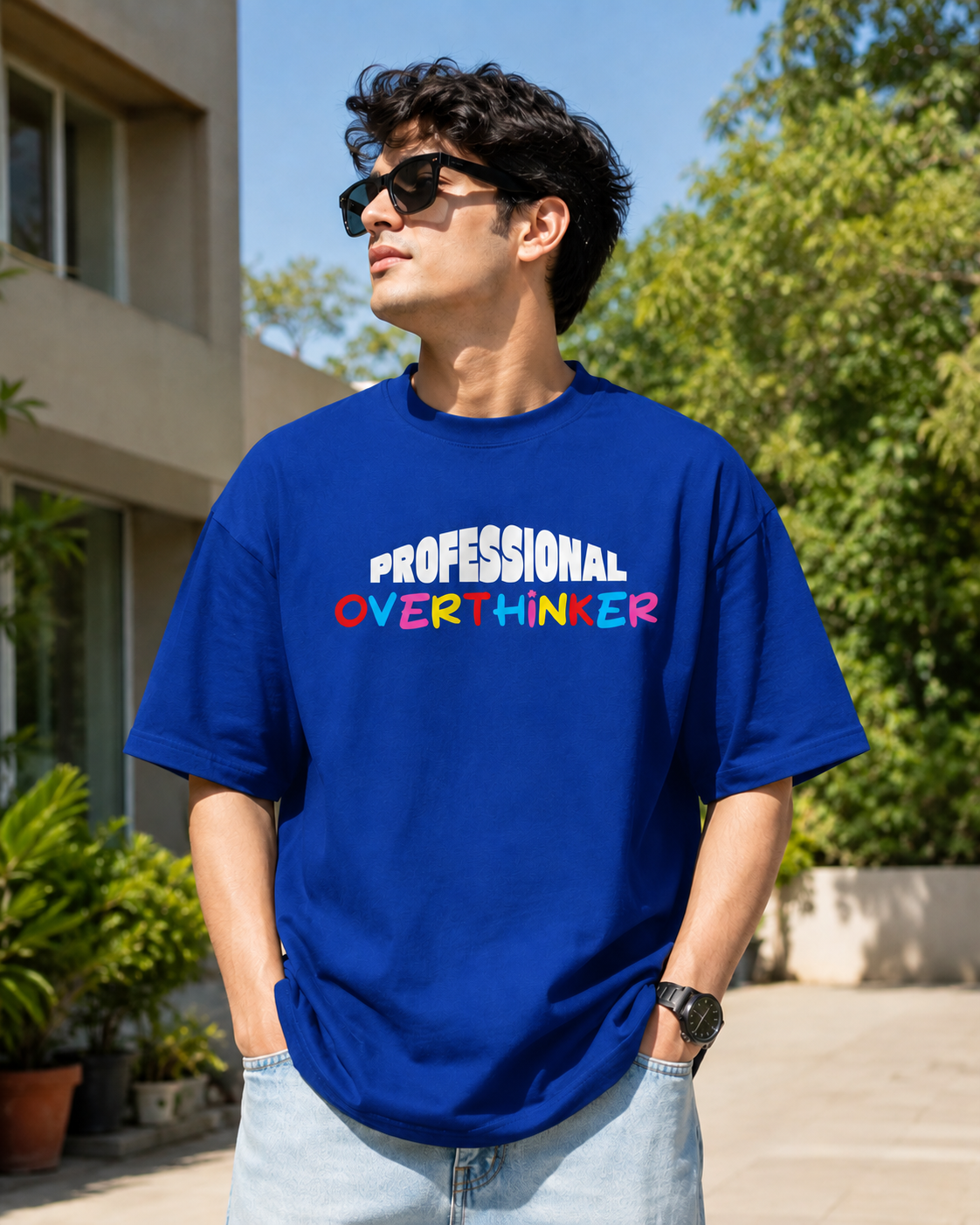 Men Professional Overthinker Oversized  T-Shirt
