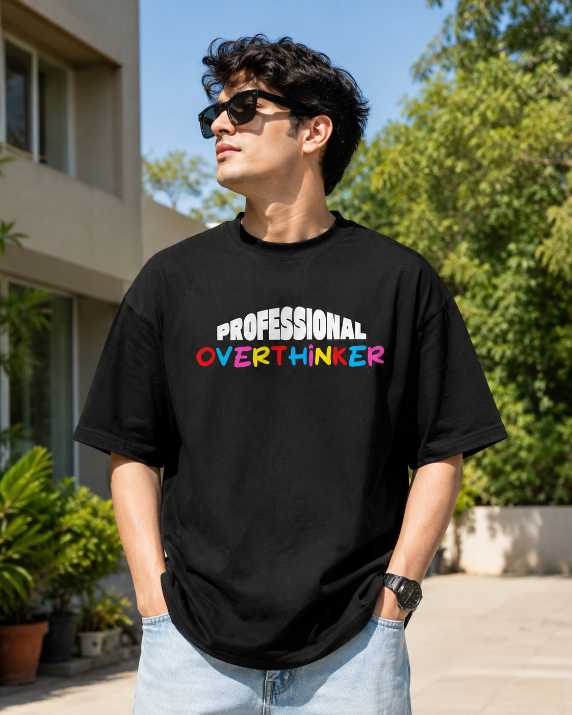 Men Professional Overthinker Oversized  T-Shirt