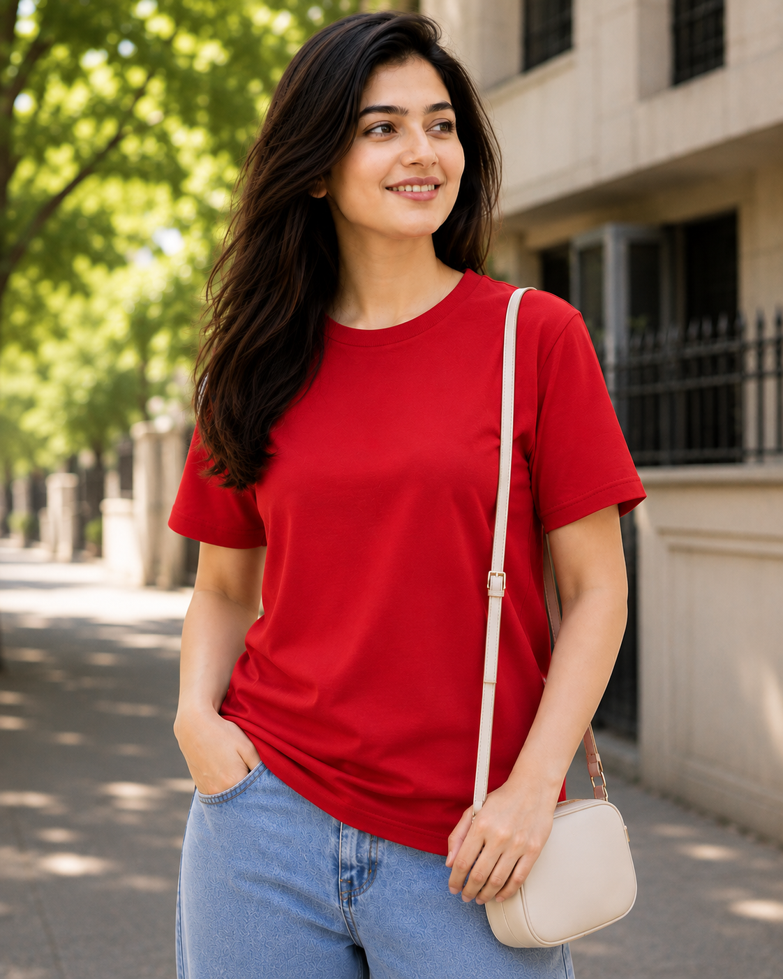 Women Solid Regular Fit T-Shirt