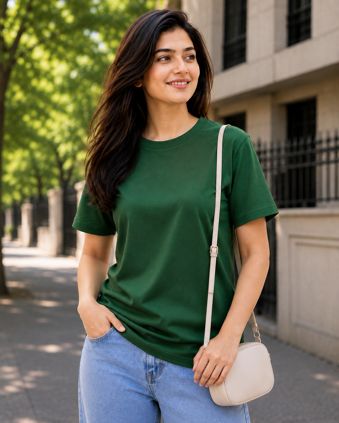 Women Solid Regular Fit T-Shirt