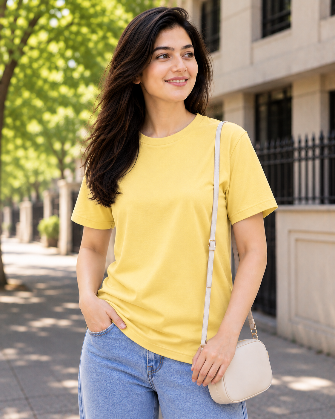 Women Solid Regular Fit T-Shirt