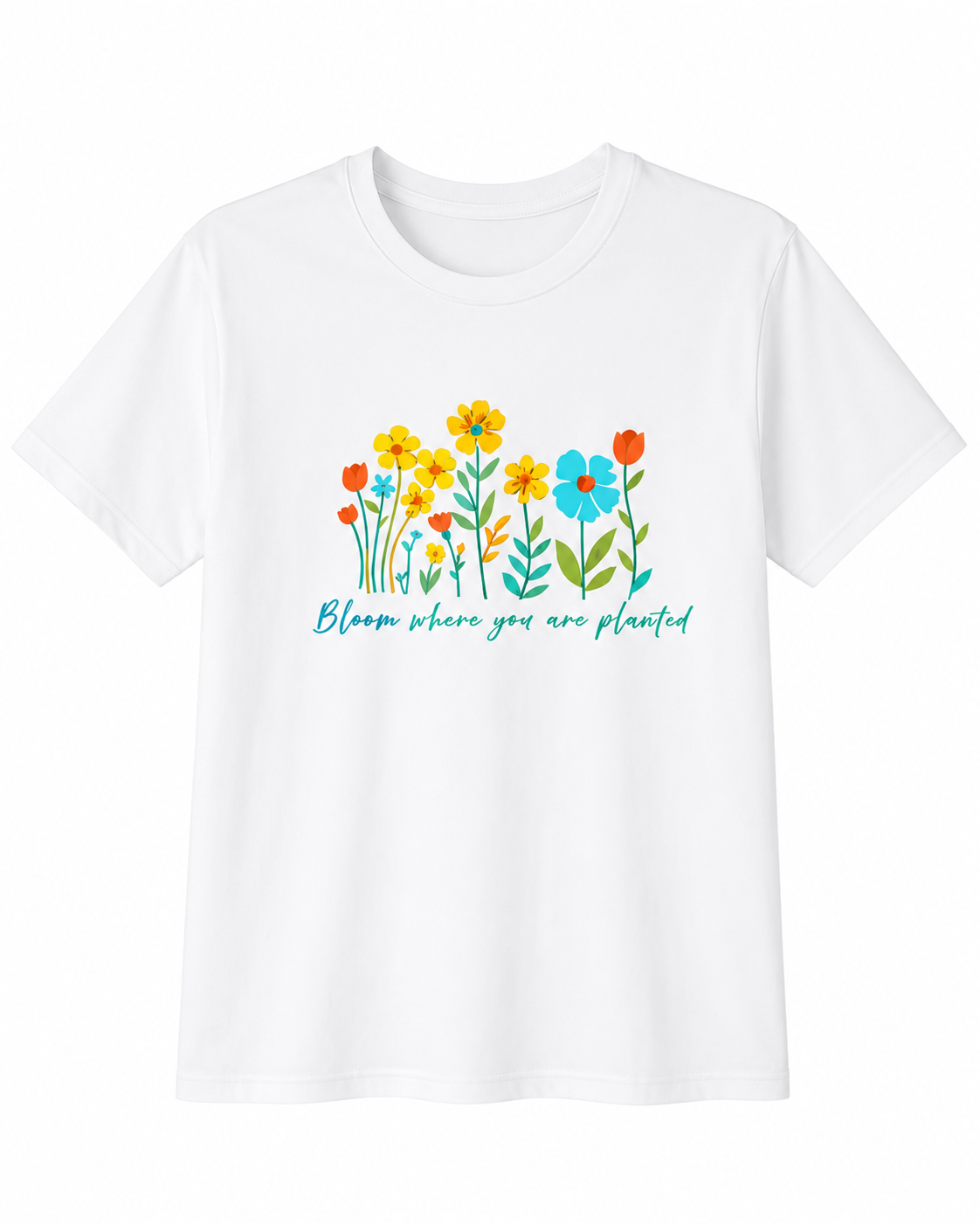 Women Blooming Flowers Graphic Regular Fit T-Shirt