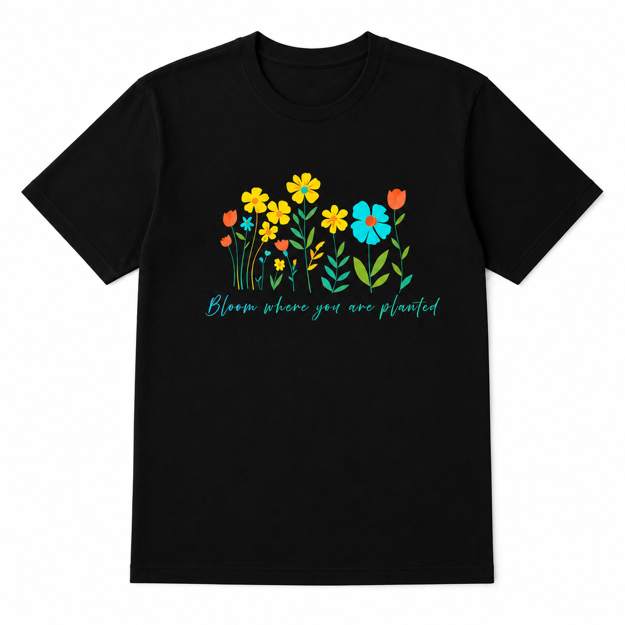 Women Blooming Flowers Graphic Regular Fit T-Shirt