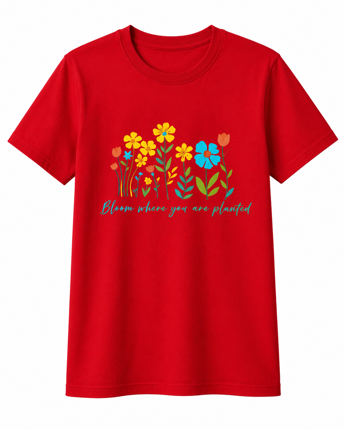 Women Blooming Flowers Graphic Regular Fit T-Shirt