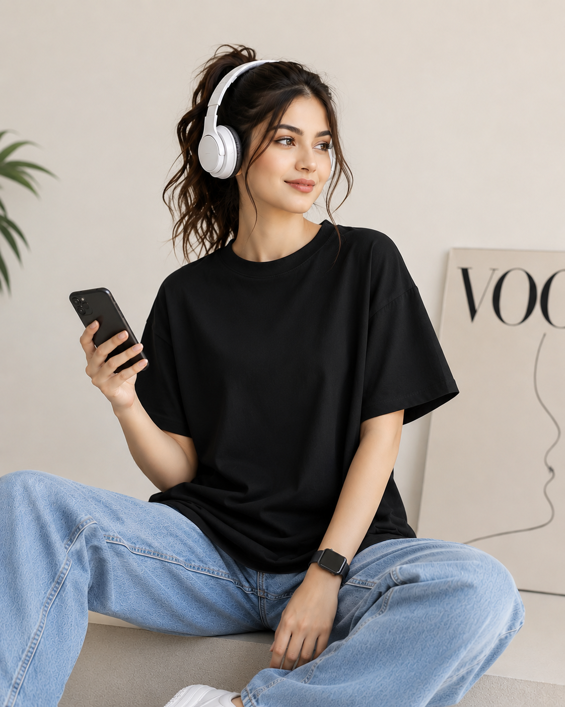 Women Solid Oversize Fit T-Shirt