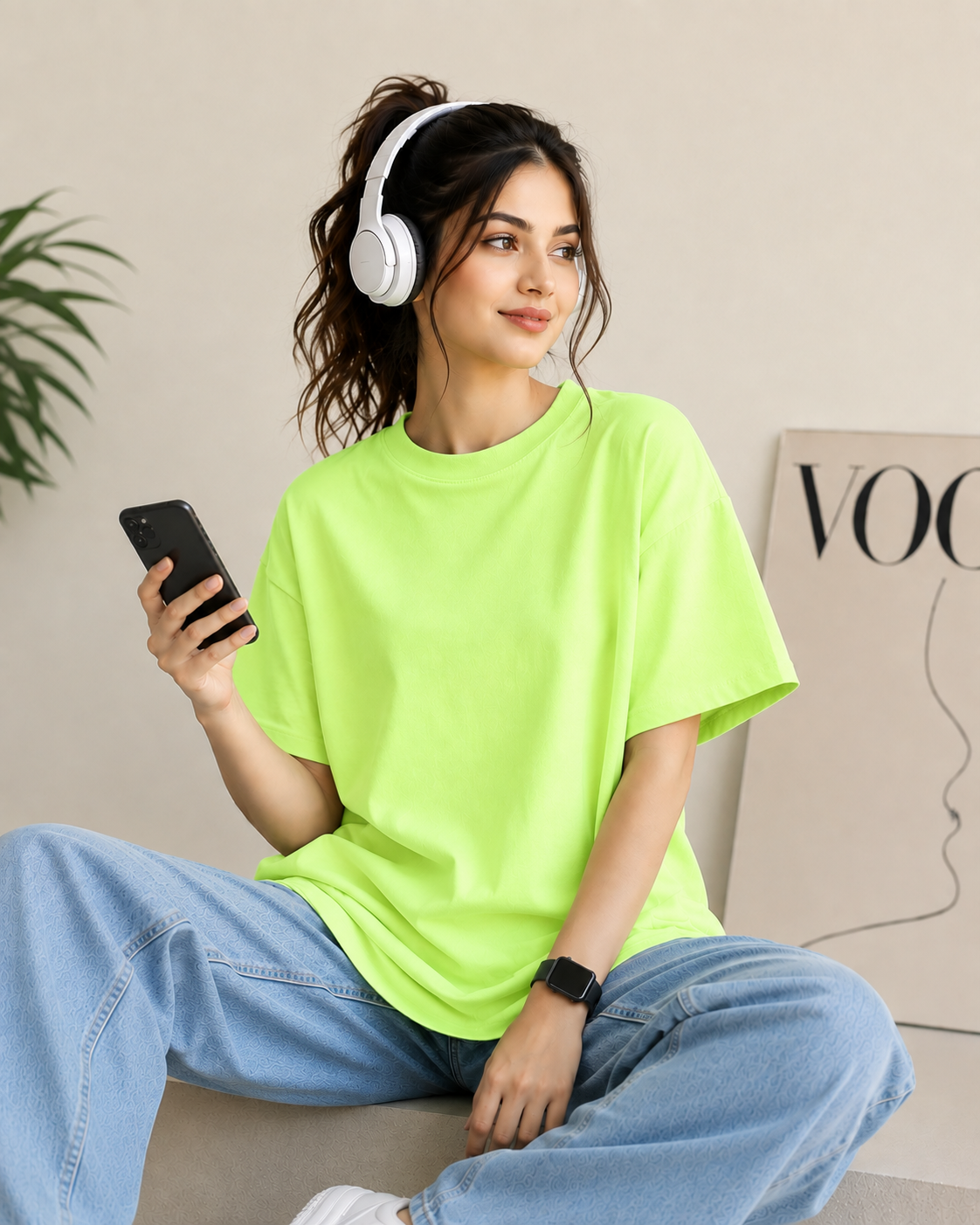 Women Solid Oversize Fit T-Shirt