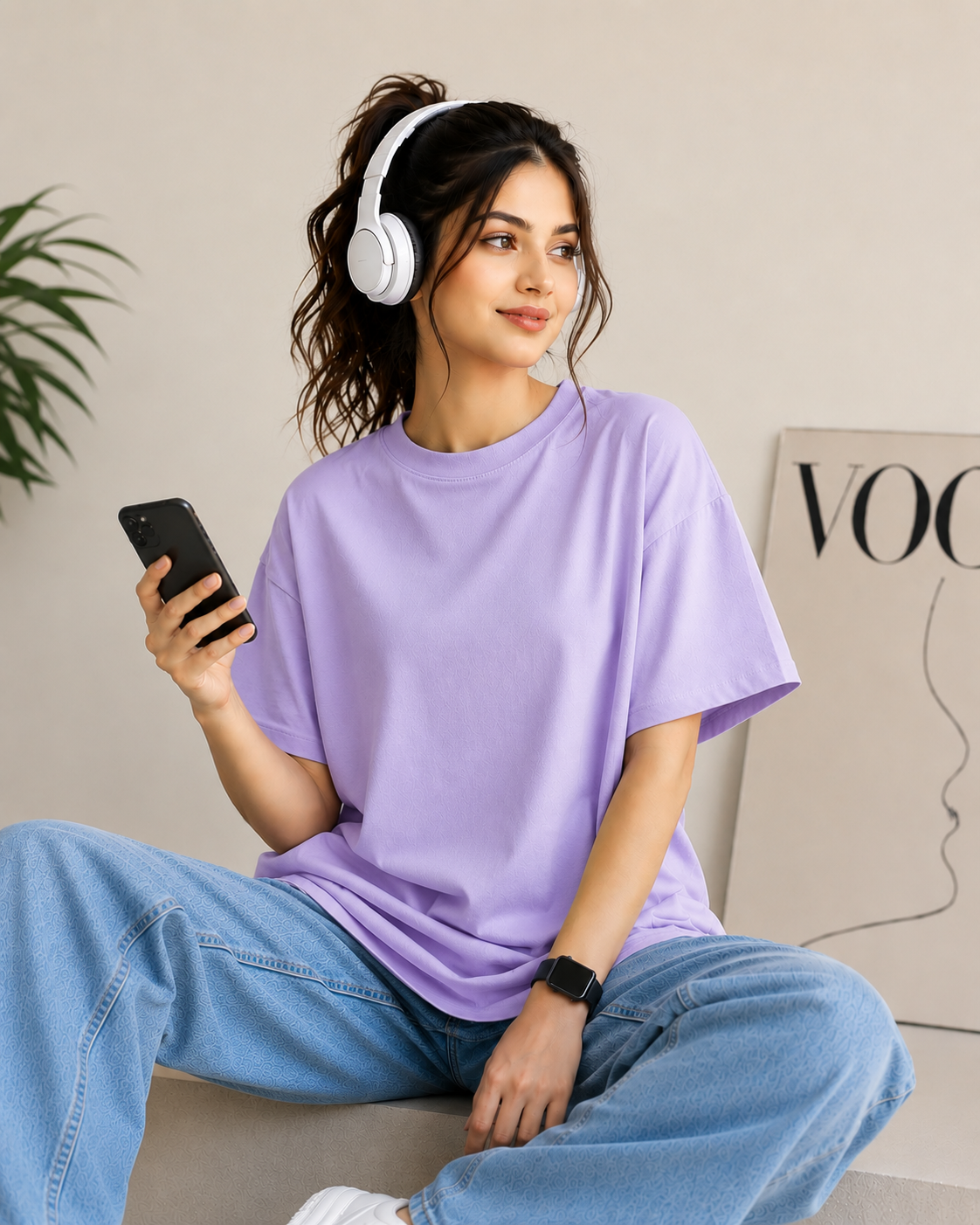 Women Solid Oversize Fit T-Shirt
