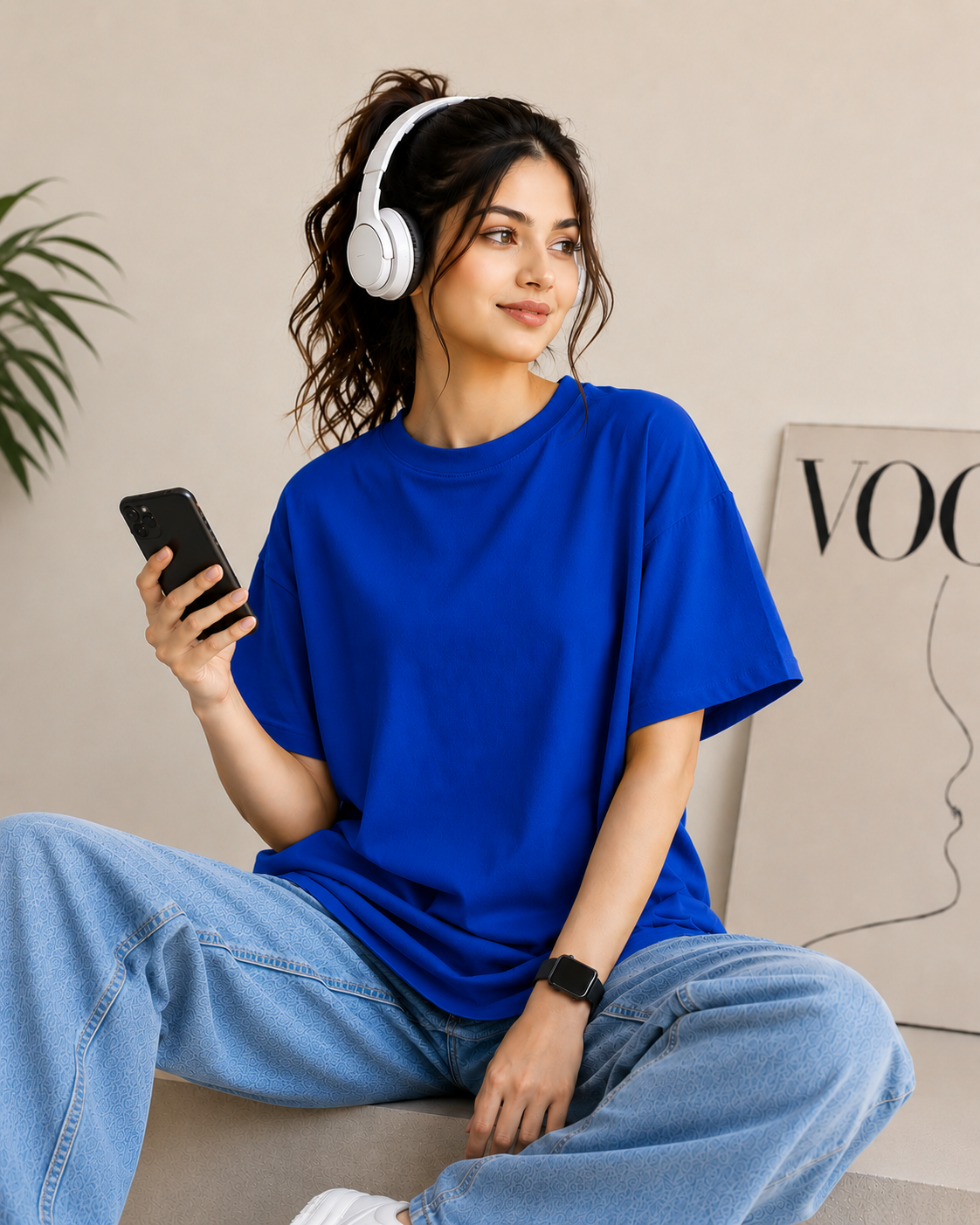 Women Solid Oversize Fit T-Shirt