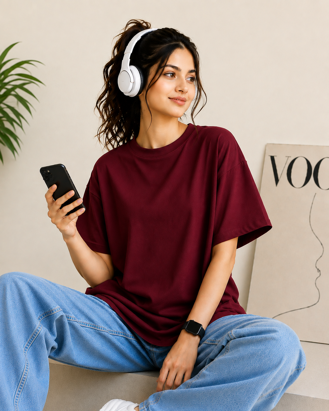 Women Solid Oversize Fit T-Shirt