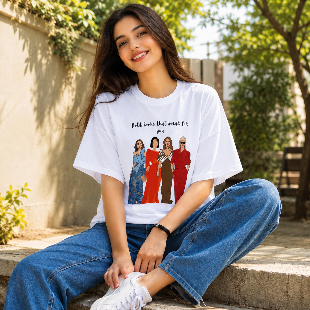 Women Stylish Women Graphic Oversize Fit T-Shirt