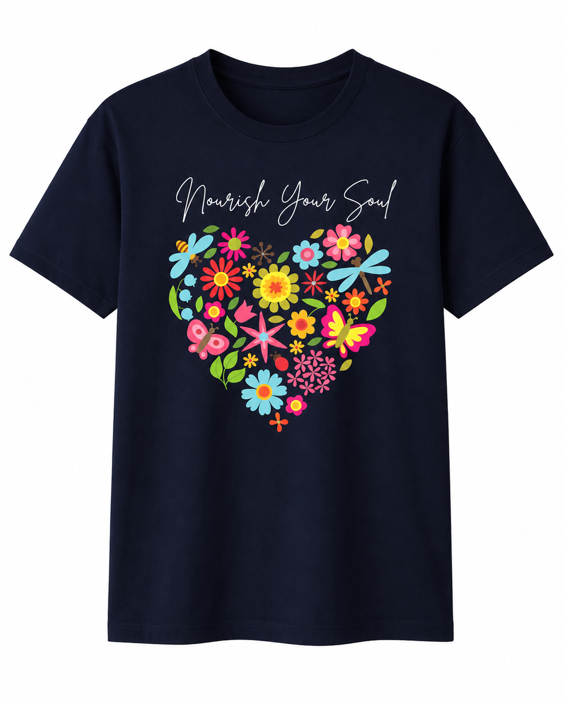 Women's FLower Heart Regular Fit T-Shirt