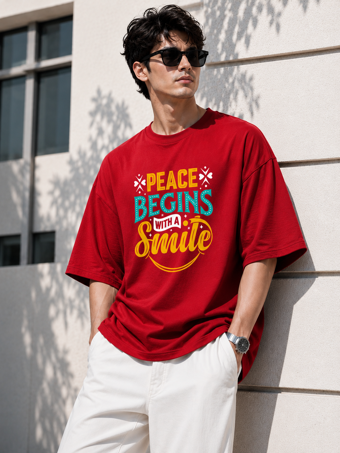 Men's Typography Oversized T-Shirt