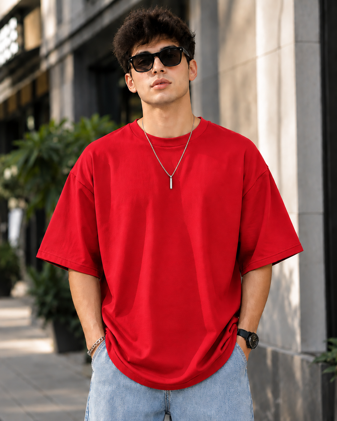Men's Solid Oversizd T-Shirt