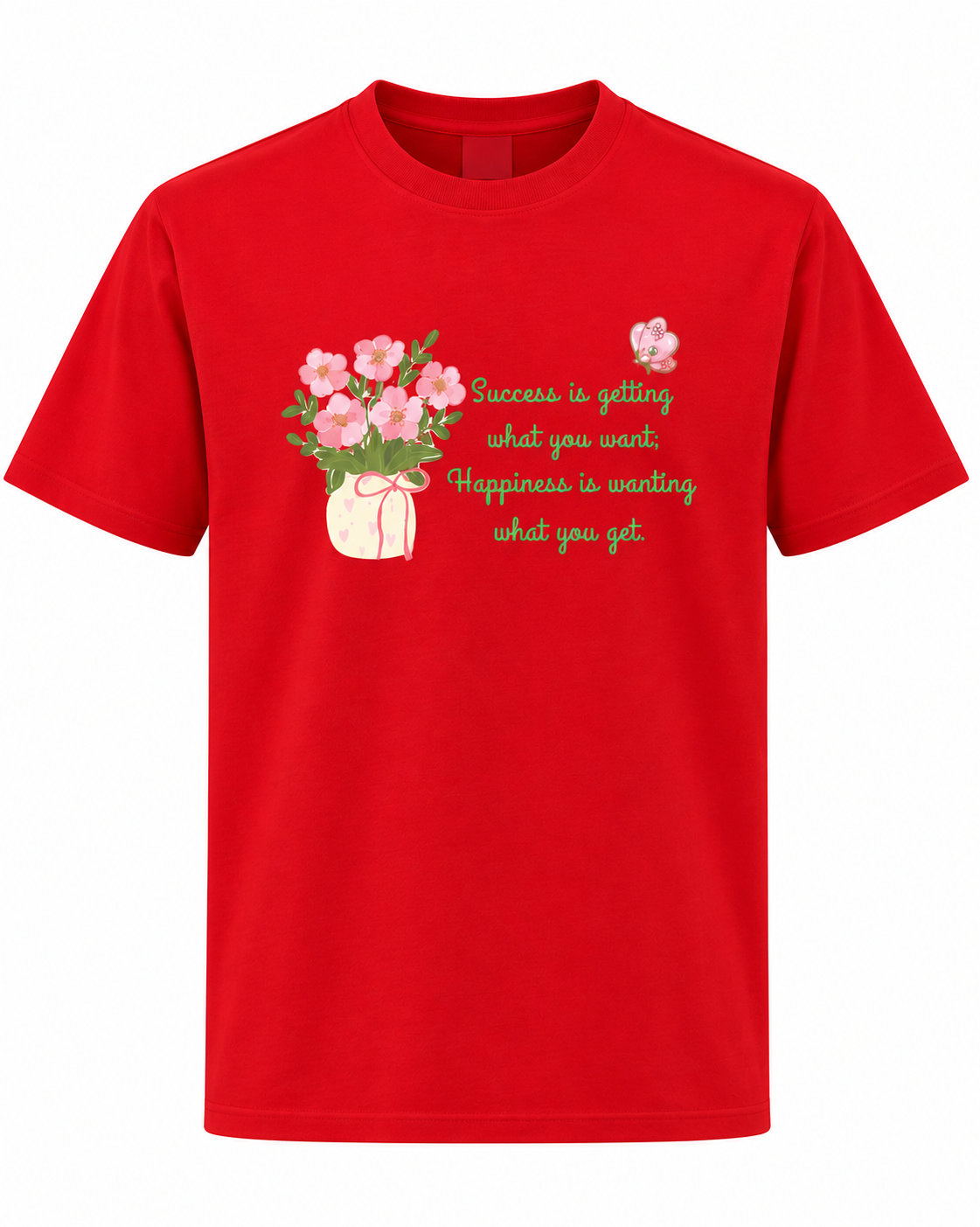 Women's Floral Quote Print Regular Fit T-Shirt